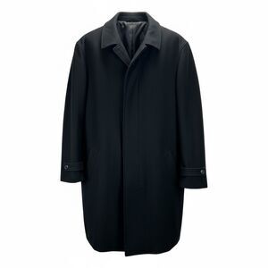 Lands’ End Black Wool Cashmere Blend Overcoat Men’s XL Classic Winter Coat